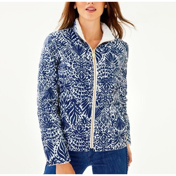 Lilly Pulitzer Marilee Reversible Puffer Jacket Sz 8 New - Picture 1 of 10